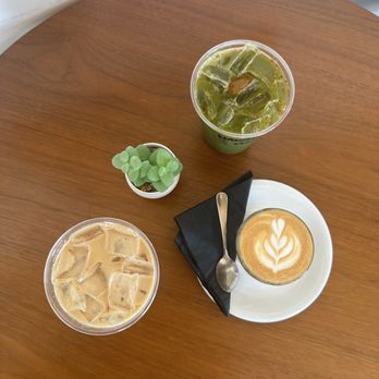 Cartel Roasting Co. - Iced Lavender Honey Latte, Cortado, and Mango Tajin Matcha Lemonade - Coffee & Tea Near Me - Palm Springs, California Cartel Roasting Co. - Iced Lavender Honey Latte, Cortado, and Mango Tajin Matcha Lemonade - Coffee & Tea Near Me - Palm Springs, California