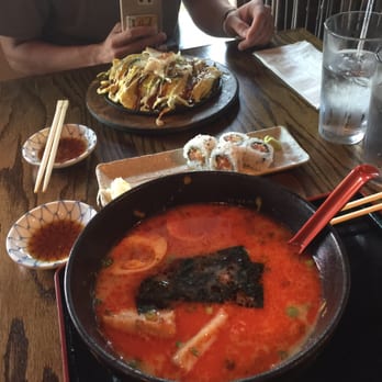 Wagaya - Westside - bottom to top: red spicy tonkatsu ramen, crunchy salmon roll, and the udon noodle plate - Sushi Bars Near Me - Atlanta, Georgia Wagaya - Westside - bottom to top: red spicy tonkatsu ramen, crunchy salmon roll, and the udon noodle plate - Sushi Bars Near Me - Atlanta, Georgia