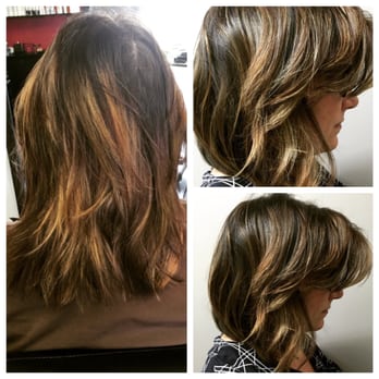 Styled By Sarah - Huge before and after transformation! From a brassy and stripy uneven color to a gorgeous and healthy melt - Hair Stylists Near Me - Woodland Hills, California Styled By Sarah - Huge before and after transformation! From a brassy and stripy uneven color to a gorgeous and healthy melt - Hair Stylists Near Me - Woodland Hills, California