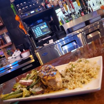 Tin Fish - Swordfish with a garlic butter sauce, rice and veggies. Another favorite of mine. - New American Near Me - Sunrise, Florida Tin Fish - Swordfish with a garlic butter sauce, rice and veggies. Another favorite of mine. - New American Near Me - Sunrise, Florida
