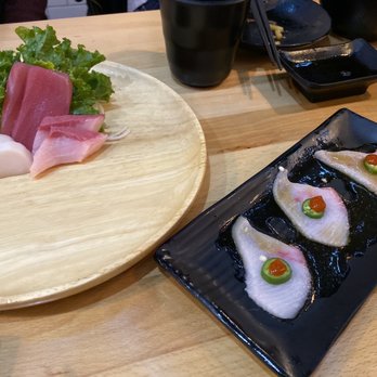 Akino - Tuna, White Tuna, Yellowtail sashimi and Yellowtail Jalapeno sashimi - all good! - Sushi Bars Near Me - Elmhurst, New York Akino - Tuna, White Tuna, Yellowtail sashimi and Yellowtail Jalapeno sashimi - all good! - Sushi Bars Near Me - Elmhurst, New York