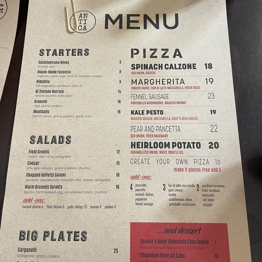 Pizza Antica - Menu - Pizza Near Me - Lafayette, California Pizza Antica - Menu - Pizza Near Me - Lafayette, California