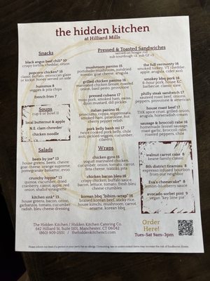 Menu photo 4 The Hidden Kitchen Manchester, CT