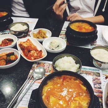 BCD Tofu House - 3 kinds tofu soups (original beef, original pork, and dumpling) + tons of side dishes! - Korean Near Me - Irvine, California