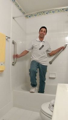 Safety 1st Grab Bars - The Center for Disease Control (CDC) reports that 230,000 non-fatal injuries are treated in emergency rooms each year. This type of injury can be reduced by having grab bars installed inside and outside the tub and shower.
Injuries occur most frequently in and around the tub and shower along with trying to stand up from the toilet. For safety purposes, grab bars should be installed on the wall next to or across from the toilet.
The National Institute of Aging's (NIA) researchers determined that more than one-third of seniors over the age of 65 slip and fall each year and 80% of those falls occur in the bathroom. Using the highest quality drill bits, tools and secure mounts I can safely and confidently drill fine marble, glass tile, drywall, brick or wood. Safety 1st Grab Bars - The Center for Disease Control (CDC) reports that 230,000 non-fatal injuries are treated in emergency rooms each year. This type of injury can be reduced by having grab bars installed inside and outside the tub and shower.
Injuries occur most frequently in and around the tub and shower along with trying to stand up from the toilet. For safety purposes, grab bars should be installed on the wall next to or across from the toilet.
The National Institute of Aging's (NIA) researchers determined that more than one-third of seniors over the age of 65 slip and fall each year and 80% of those falls occur in the bathroom. Using the highest quality drill bits, tools and secure mounts I can safely and confidently drill fine marble, glass tile, drywall, brick or wood.