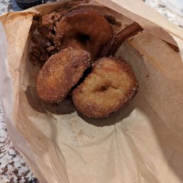 Bag of donuts... With 3 tony donuts soaked in grease and a gross amount of wet sugar.