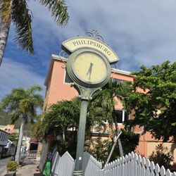 Great Bay Beach - The vintage clock outside the church