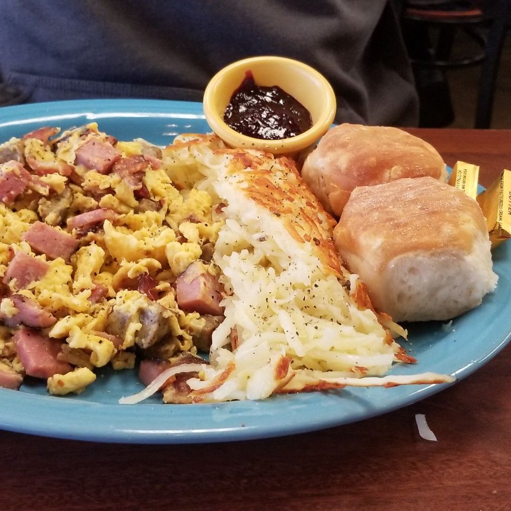 Kitchen Table Cafe - All meat scramble with homemade biscuits - Breakfast & Brunch Near Me - Vancouver, Washington