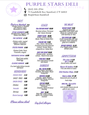 Menu photo 3 Purple Stars Deli Stamford, CT Menu photo 3 Purple Stars Deli Stamford, CT