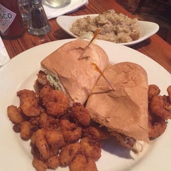 Boure Restaurant - Shrimp Po Boy with mashed potatoes. - New American Near Me - Oxford, Mississippi Boure Restaurant - Shrimp Po Boy with mashed potatoes. - New American Near Me - Oxford, Mississippi