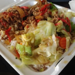 My beef and veggies plate with ginger thingys. Yummiiii