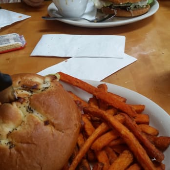 Crow's Nest - A face melter with sweet potato fries and a black and blue sandwich with soup - Breakfast & Brunch Near Me - Kalamazoo, Michigan Crow's Nest - A face melter with sweet potato fries and a black and blue sandwich with soup - Breakfast & Brunch Near Me - Kalamazoo, Michigan