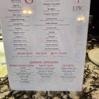 EPIC Coffee Shoppe - Menu - Coffee & Tea Near Me - Kettering, Ohio