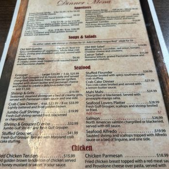Old Mill Restaurant - Menu - Seafood Near Me - Dothan, Alabama Old Mill Restaurant - Menu - Seafood Near Me - Dothan, Alabama