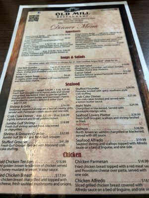 Menu photo 1 Old Mill Restaurant Dothan, AL Menu photo 1 Old Mill Restaurant Dothan, AL