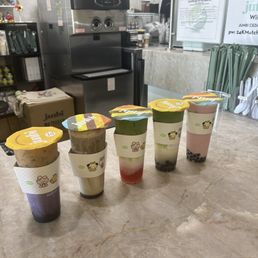 Drinks - matcha, hojicha, and milkshake