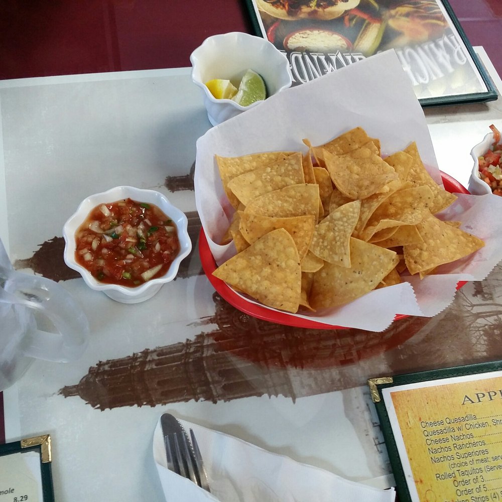 2 delicious kinds of salsa with decent chips.