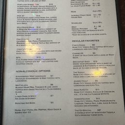 Drink menu