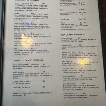 Leaky Roof - Drink menu - Gastropubs Near Me - Portland, Oregon