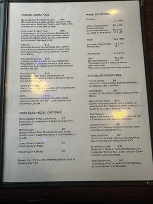 Menu photo 2 Leaky Roof Portland, OR