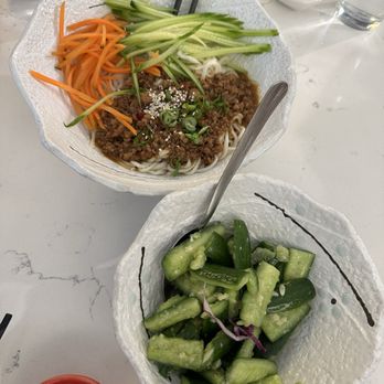 Dumpling Story - Dan Dan Noodle and cucumber salad - Asian Fusion Near Me - San Francisco, California