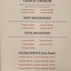 O Chi Reflexology - Menu