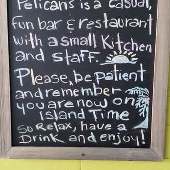 Pelican's Boquerón - Island Time reminder at Pelican's - Puerto Rican Near Me - Cabo Rojo, Puerto Rico
