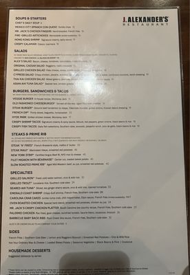 Menu photo 2 J. Alexander's Baton Rouge, LA
