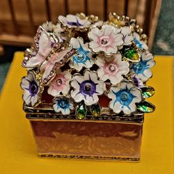 Swarovski,enamalled pewrer with gold overlay boxes