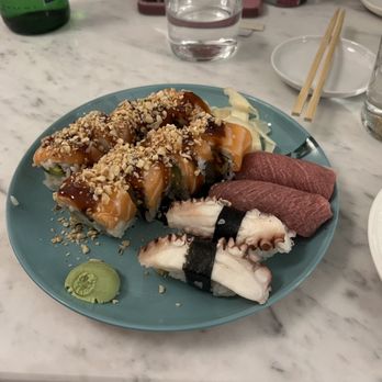 Misaki Positano - Misaki Roll, Fatty Tuna, and Octopus Nigiri. - Sushi Bars Near Me - Positano, SA Misaki Positano - Misaki Roll, Fatty Tuna, and Octopus Nigiri. - Sushi Bars Near Me - Positano, SA