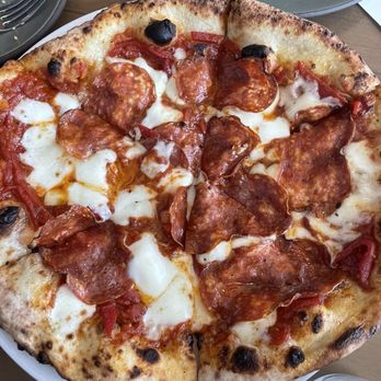 Marlena - Spicy salami, piquillo peppers, smoked mozzarella - Coffee & Tea Near Me - Long Beach, California Marlena - Spicy salami, piquillo peppers, smoked mozzarella - Coffee & Tea Near Me - Long Beach, California