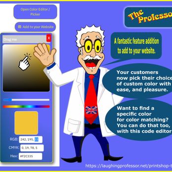 The Laughing Professor - Customers stay longer and purchase, because they are involved and engaged. - Interactive Color Editor. #TheProfessor #SEOservices #onlinesho - Web Design Near Me - Hinton, West Virginia The Laughing Professor - Customers stay longer and purchase, because they are involved and engaged. - Interactive Color Editor. #TheProfessor #SEOservices #onlinesho - Web Design Near Me - Hinton, West Virginia