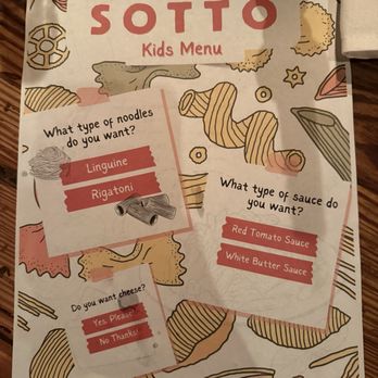 Sotto - Kid's menu - Italian Near Me - Cincinnati, Ohio