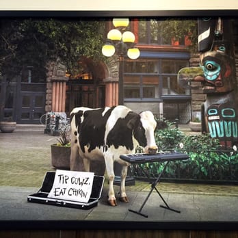 Chick-fil-A - Chick-fil-A relating to the locals! Cow busking in Pioneer Square! So funny! - Fast Food Near Me - Bellevue, Washington Chick-fil-A - Chick-fil-A relating to the locals! Cow busking in Pioneer Square! So funny! - Fast Food Near Me - Bellevue, Washington