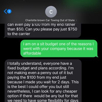 Premium Auto Shipping - Charlotte Brown Texting me asking to pay more money then what was quoted. - Vehicle Shipping Near Me - Richmond Hill, New York Premium Auto Shipping - Charlotte Brown Texting me asking to pay more money then what was quoted. - Vehicle Shipping Near Me - Richmond Hill, New York