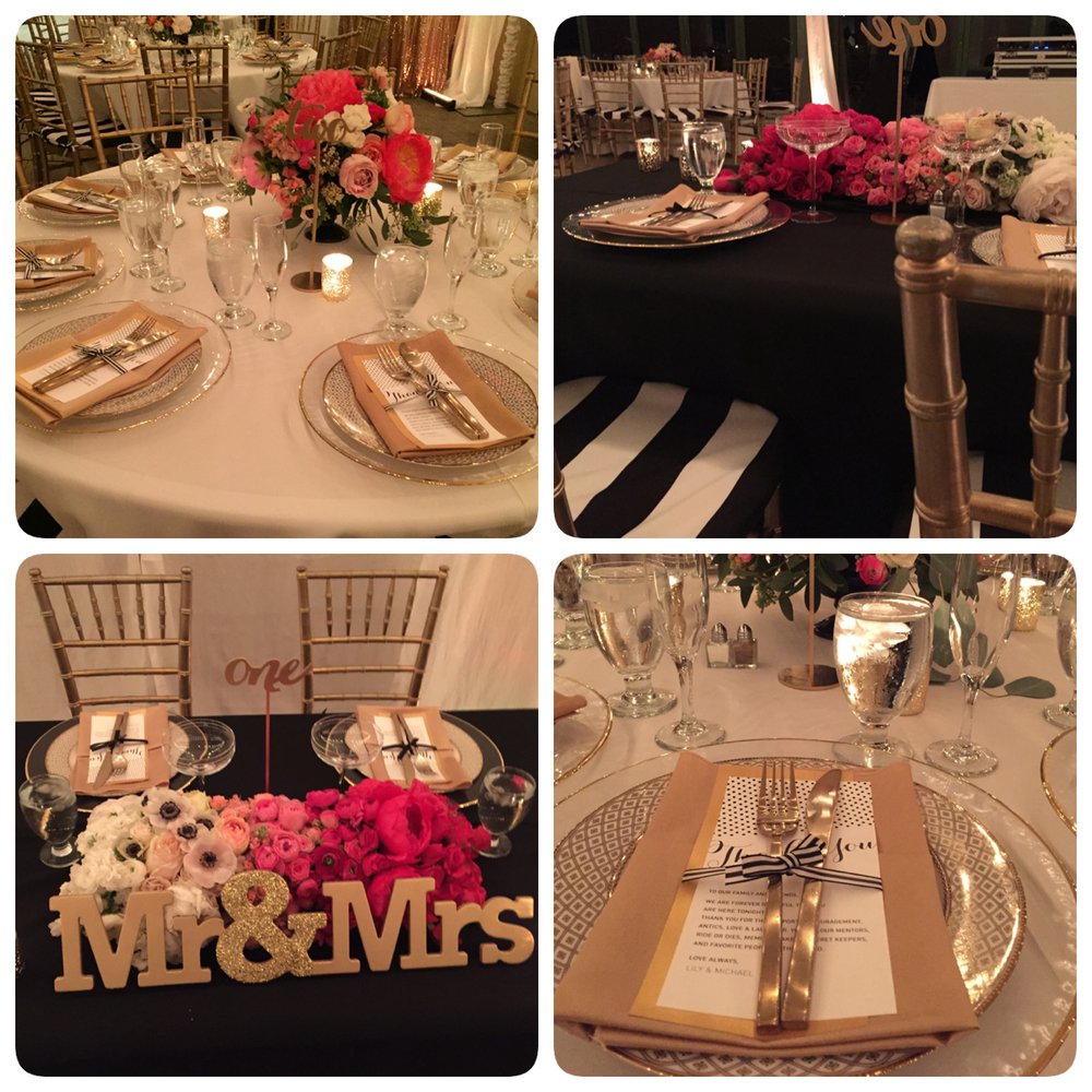 Callippe Preserve - Reception table setting collage (11/14/2015) - Golf Near Me - Pleasanton, California