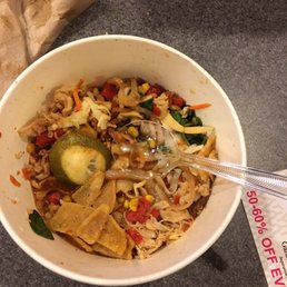 Tortilla chicken bowl came with no broth just mushy veggies Tortilla chicken bowl came with no broth just mushy veggies