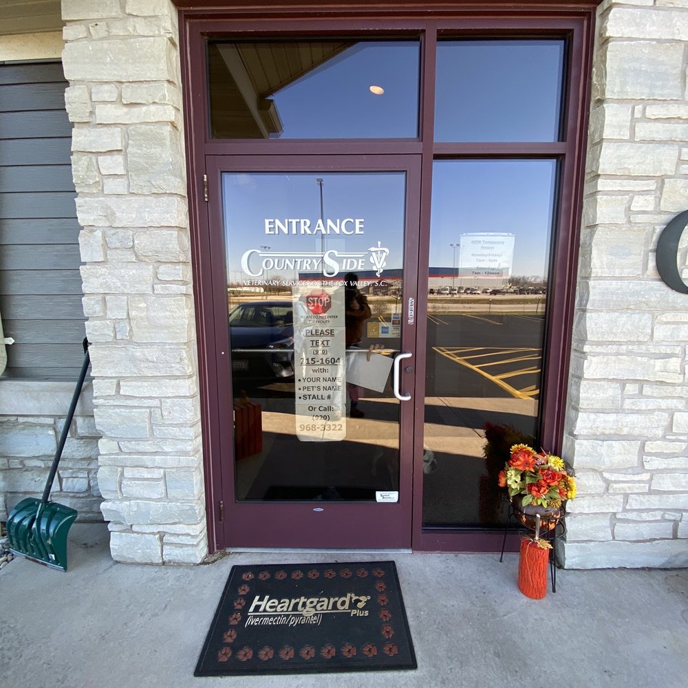 Countryside Veterinary Services of Fox Valley - Ft door, u can blow up the pic if u want to see the sign. This place has been doing to COVID thing since the safer stuff home order - Veterinarians Near Me - Appleton, Wisconsin