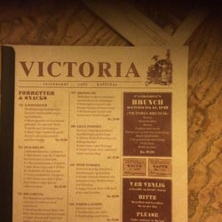 Café Victoria - Menukort, gennemført stil i hele cafeen! Old, but nicely done!