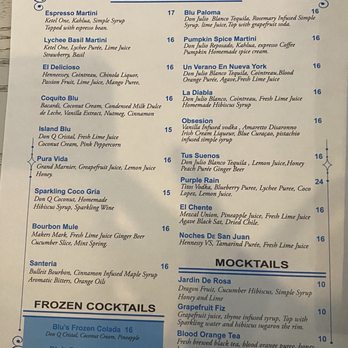 Coquito Blu - Drink menu - Latin American Near Me - Whitestone, New York