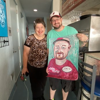 Crabby's Dockside - This is a painting I made for the waiter  he was so polite to us that I took the time for 1 month and a golf  to make it for him . - Seafood Near Me - Clearwater Beach, Florida