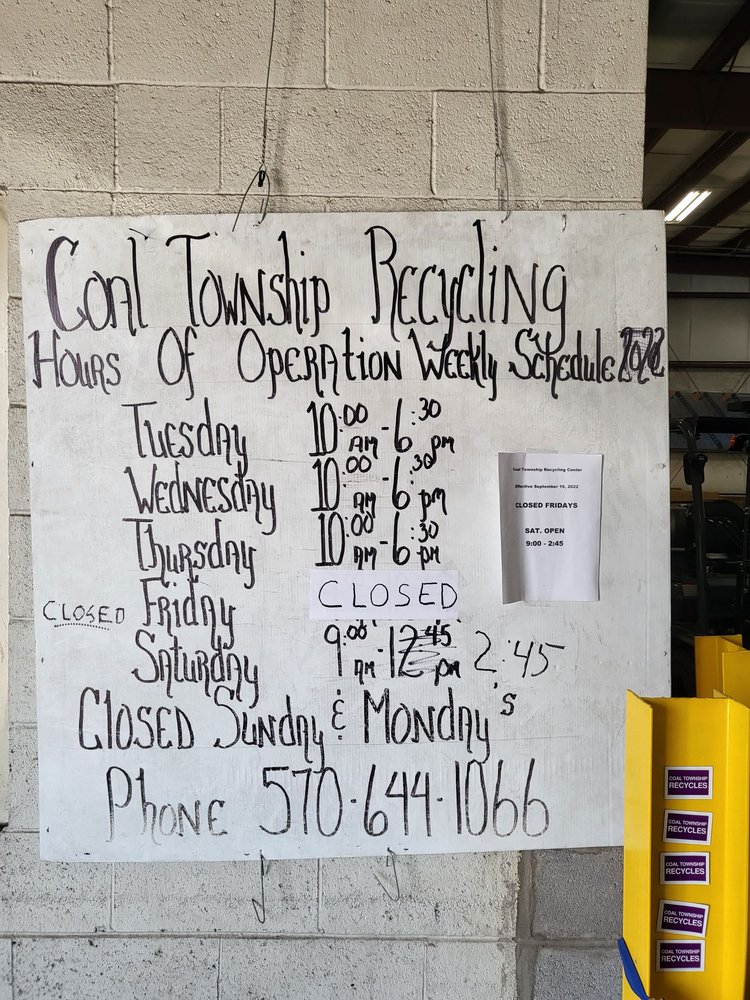 COAL TOWNSHIP RECYCLING CENTER Updated October 2024 261 Venn Access