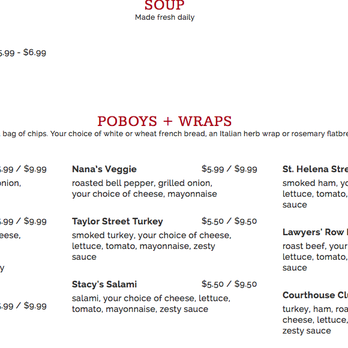 Red Boot Deli - Menu Pic #2 - American Near Me - Clinton, Louisiana Red Boot Deli - Menu Pic #2 - American Near Me - Clinton, Louisiana