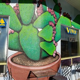 Exterior outside entrance of Viva Mēxicana - Cactus Mural - Sebastopol, California Exterior outside entrance of Viva Mēxicana - Cactus Mural - Sebastopol, California
