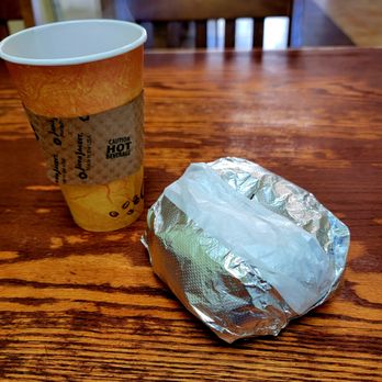 Botta Bing Bagel - a wrapper and a coffee cup on a table - Bagels Near Me - Stafford, Virginia