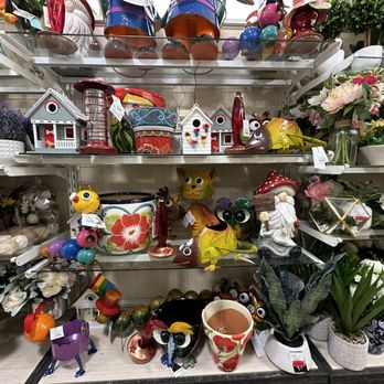 HomeGoods - Shelves of yard decor - Home Decor Near Me - Pittsburgh, Pennsylvania