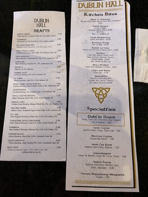 Menu photo 7 Dublin Hall Grand Rapids, MI