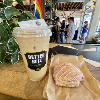 Better Buzz Coffee Hillcrest - best drink ever, raspberry almond scone - Coffee & Tea Near Me - San Diego, California