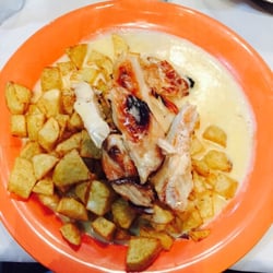 Pollo a la crema con papas, riquisimo!!