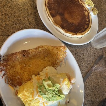 Night & Day Cafe - Shrimp Omelet, subbed toast for a (massive) pancake - Beer Bar Near Me - Coronado, California Night & Day Cafe - Shrimp Omelet, subbed toast for a (massive) pancake - Beer Bar Near Me - Coronado, California